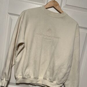 Women's Cream Crew Neck Sweater vintage Y2K